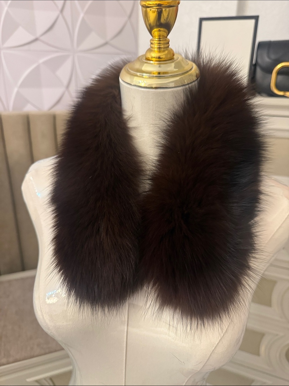 Real fox fur scarf clip on